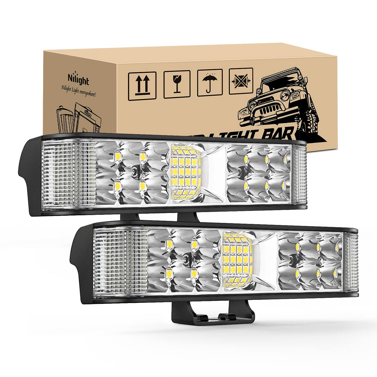 Nilight W0434 Paquete de 2 Cápsulas LED de Disparo Lateral de 6.5 Pulgadas 60 W, para Camión/ATV/UTV/Barco