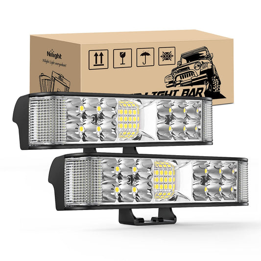 Nilight W0434 Paquete de 2 Cápsulas LED de Disparo Lateral de 6.5 Pulgadas 60 W, para Camión/ATV/UTV/Barco