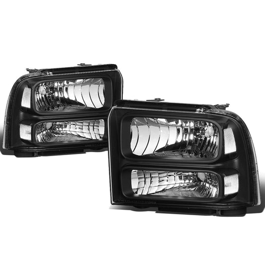 Dna Motoring Faros Delanteros para Ford F250/F350/F450/F550SD, Negro/Transparente, HL-OH-FSD05-BK-CL1