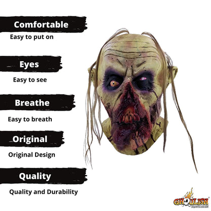 Zombie Tongue Mask, Máscara de Muerto Viviente Sangriento, Máscaras de Zombies Ideales para Halloween y Fiestas de Disfraces