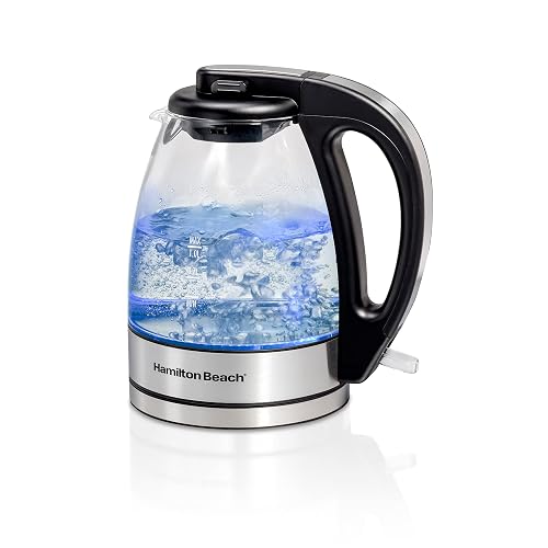 Hamilton Beach Compact, Tetera Eléctrica De Vidrio Unisex Adulto, Negro (Black), 1 L