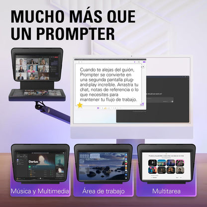Elgato Prompter - Teleprompter con Pantalla integrada para Youtube, Twitch, Zoom, MS Teams y más, Compatible con DSLR/Webcam/Smartphone, Pantalla de Monitor de Arrastrar y soltar, Funciona con Mac/PC