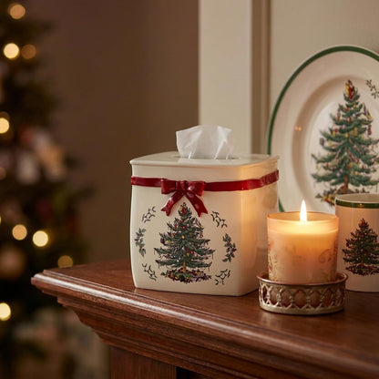 Avanti Linens Spode - Cubierta de Caja de pañuelos, Accesorios de encimera, decoración del hogar de día Festivo (colección de árbol de Navidad)