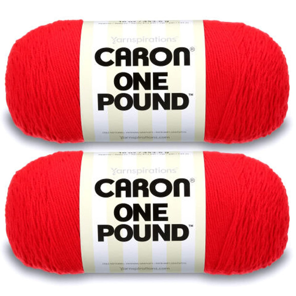 Caron One Pound Estambre Acrílico, Paquete de 2 - Paquete de 2 - Escarlata