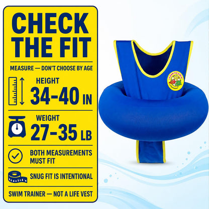 Poolmaster - Chaleco de Aprendizaje para Nadar, Entrenador de natación de Tubo Ajustable y Ayuda de natación para niños de 3 a 6 años, Color Azul