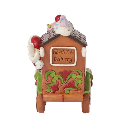 Enesco Jim Shore Heartwood Creek Gingerbread Christmas Santa in Train - Figura de Motor de Resina de Piedra Pintada a Mano Coleccionable, Cifras de Papá Noel, Estatua de Navidad para decoración del