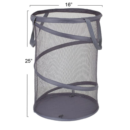 Household Essentials 2027-1 Cesta Plegable de Malla para Ropa Sucia | Carbón