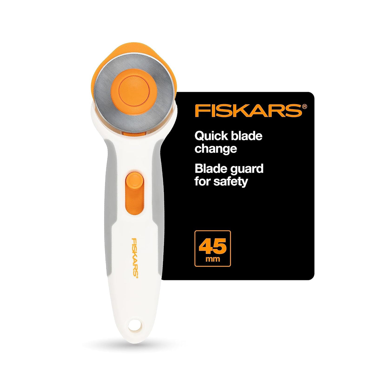 Fiskars - Cortador giratorio de titanio (45 mm, mango SoftGrip) - Agarre suave: 45 mm