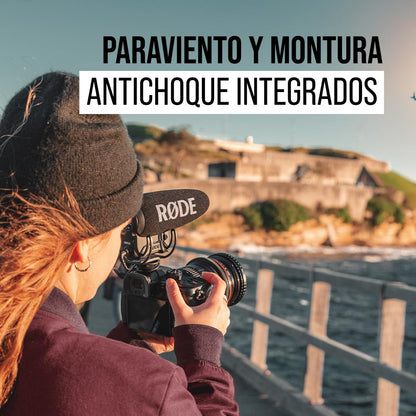 Rode VideoMic Pro+ micrófono condensador compacto direccional para cámara de fotos
