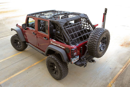 Rugged Ridge - Red de Carga, Color Negro | 13552.71 | Se Adapta a Jeep Wrangler JK de 4 Puertas 2007-2018