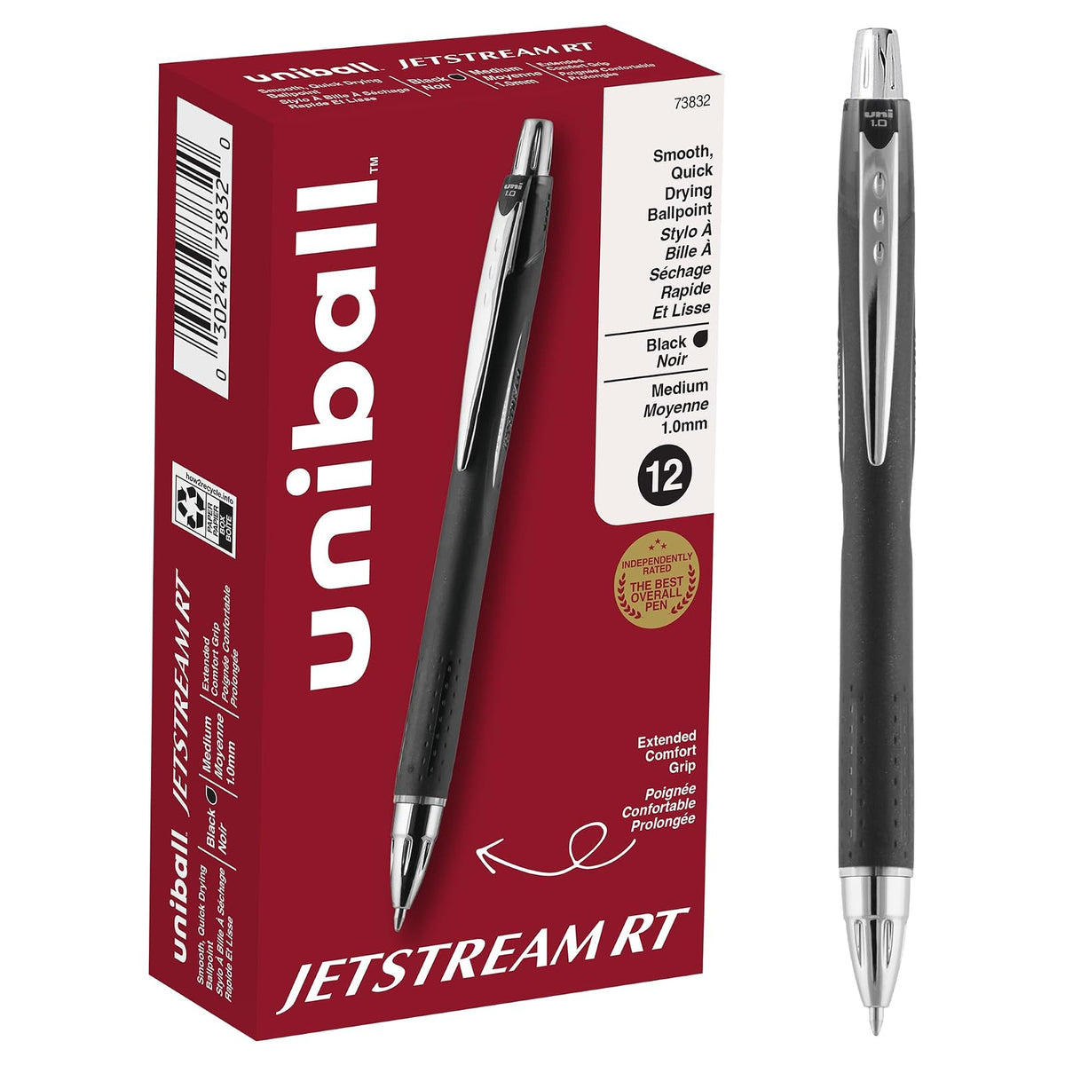 DYMO Jetstream RT Recambio para Bolígrafo, Negro o Azul - Bold Point (12-Count) - Negro - 12 Unidad (Paquete de 1)