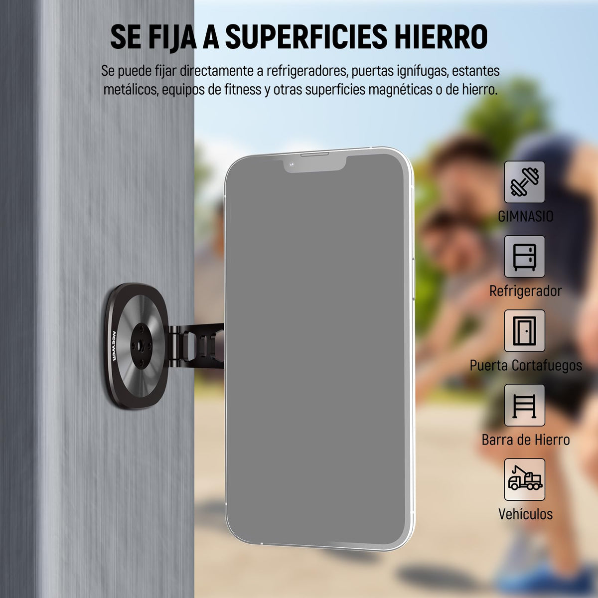 NEEWER - Soporte magnético Doble para teléfono Celular, Soporte de trípode con Rosca de 1/4 Pulgadas y Soporte para Zapato fría, Compatible con MagSafe iPhone, Samsung Android para grabación de Video