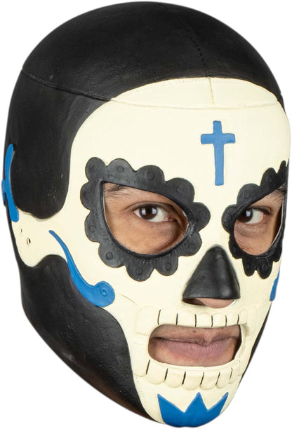 REV Máscara De Luchador Mexicano Dulce Muerte Para Adulto, Diseño Calavera Enmascarado De Lucha Libre, Ideal Para Halloween, Eventos Deportivos, Cosplay, Porras Y Partidos