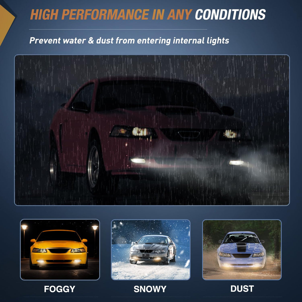 Nilight Conjunto de Luces Antiniebla Ford Mustang 1999-2004 880 12V Lente Transparente