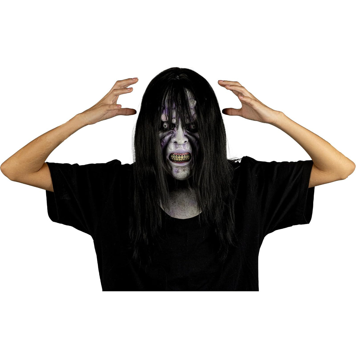 Máscara de Aida la Bruja Poseída, Miedo y Terror Ideales para Halloween y Fiestas de Disfraces talla S,Para Niños.