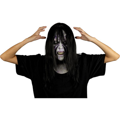 Máscara de Aida la Bruja Poseída, Miedo y Terror Ideales para Halloween y Fiestas de Disfraces talla S,Para Niños.