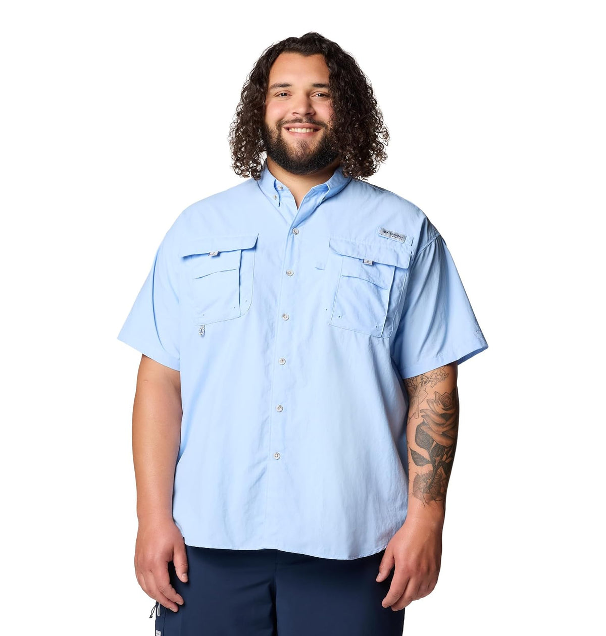 Columbia PFG Bahama II Camisa Manga Corta para Hombre UPF 50 - Vela - G Alto - Sólido