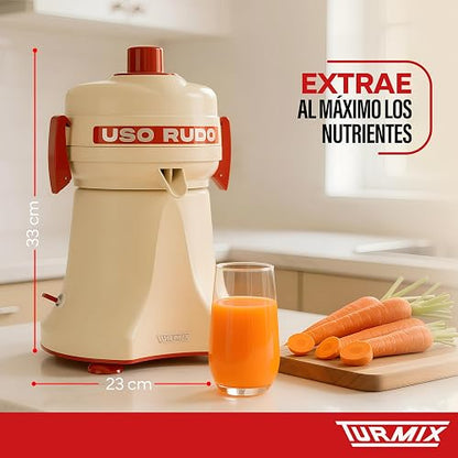 Turmix Uso Rudo Extractor de Jugos y Exprimidor de Cítricos, 127V ~ 50/60 Hz Consumo 440 watts, 3400 RPM