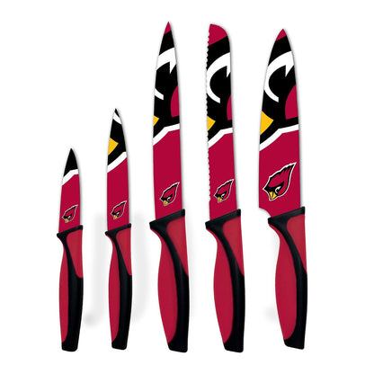 The Sports Vault NFL Arizona Cardinals Juego de cuchillos de cocina de 5 piezas