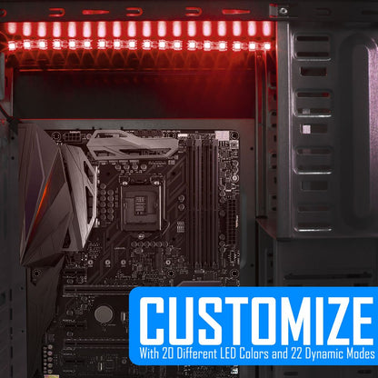 Kingwin Tira de luces LED RGB, 24 pulgadas, para carcasa de PC, laptop, hogar y oficina. LED SMD 5050 ultrabrillantes, compatible con Asus Aura RGB