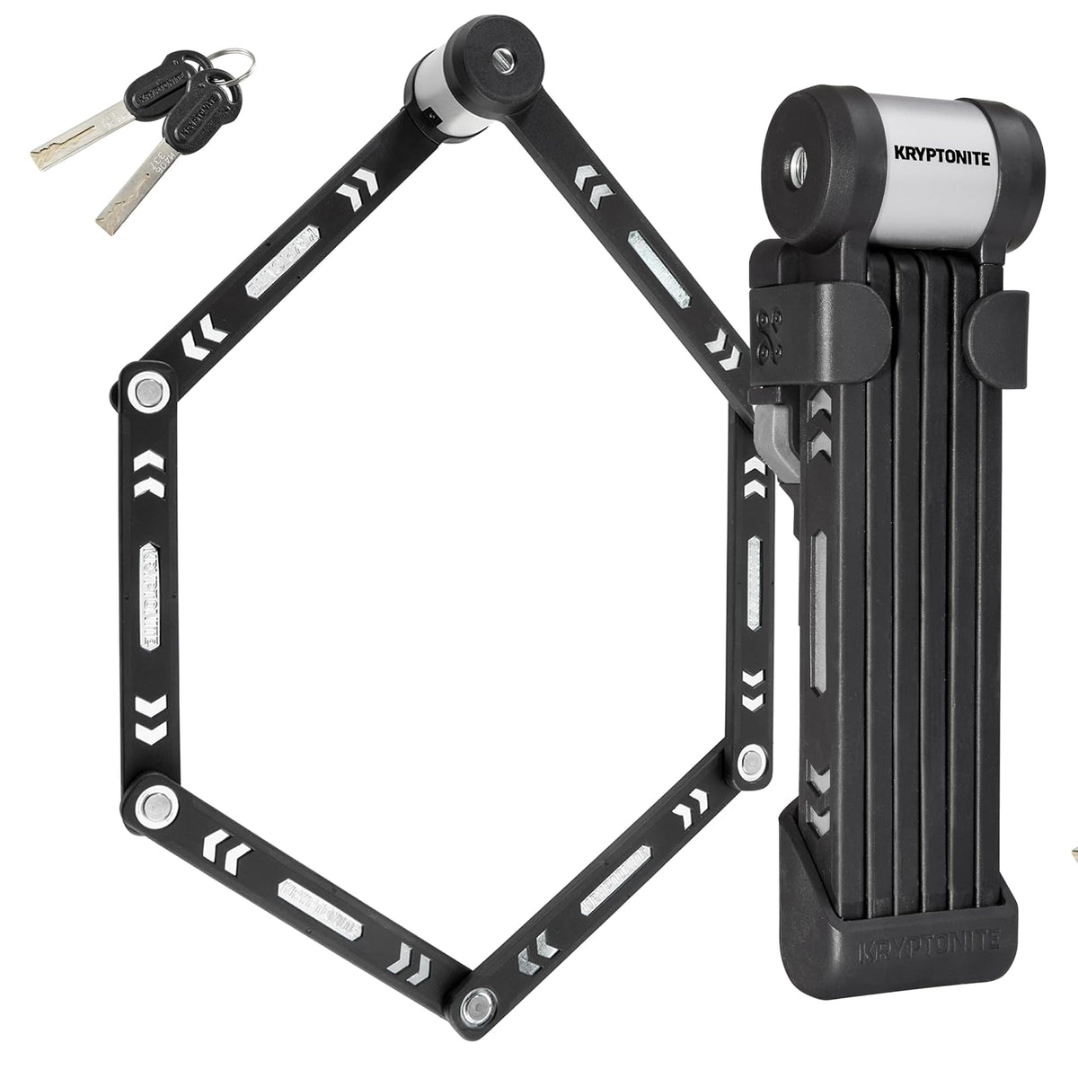 Kryptonite Kryptolok 610 S - Candado plegable para bicicleta, compacto, ligero, de alta seguridad, antirrobo, plegable, con 2 llaves y soporte para eléctricas, scooter, de montaña, 100 cm