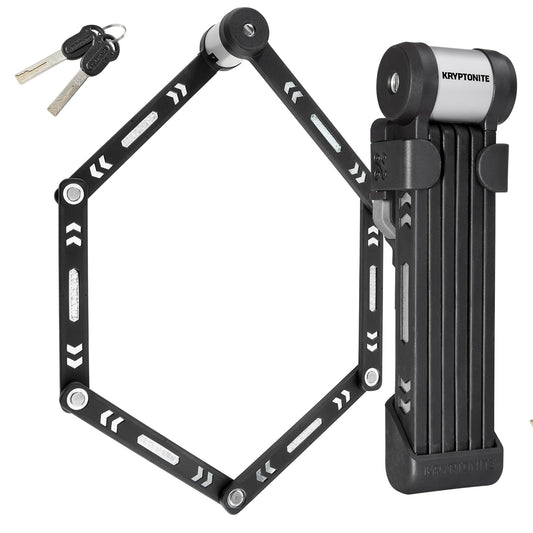 Kryptonite Kryptolok 610 S - Candado plegable para bicicleta, compacto, ligero, de alta seguridad, antirrobo, plegable, con 2 llaves y soporte para eléctricas, scooter, de montaña, 100 cm