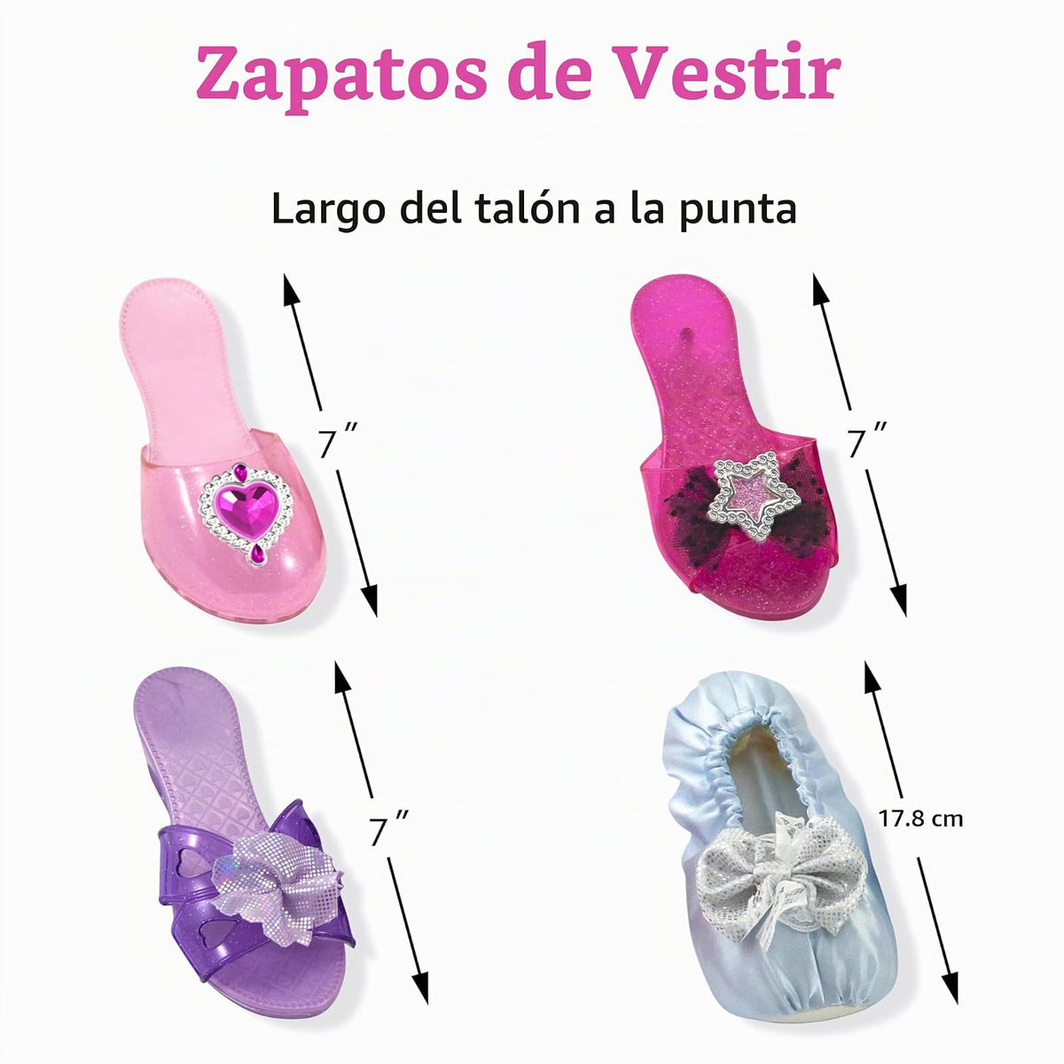 Melissa & Doug Zapatos de Disfraz, ¡Salir con estilo! Colección de Juego de Rol, 4 Pares de Zapatos, Juego de Imitación