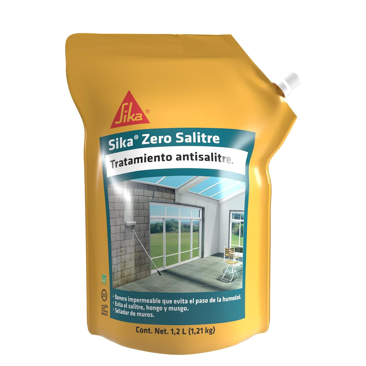 Sika Zero Salitre Impermeabilizante para Muros con Humedad - 1.20 L - Tratamiento Salitre