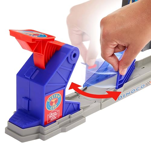 Mattel Disney Pixar Cars Pista de Acrobacias Copa Pistón, Circuito Interactivo, Lanzador y Salto épico, recrea la Escena Inicial, para niños Desde 4 años en adelante
