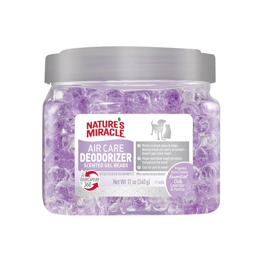 Natures Miracle Perlas Eliminadoras de Olores para Hogar y Mascotas, Aroma Lavanda y Vainilla, Neutraliza Malos Olores, 340 g