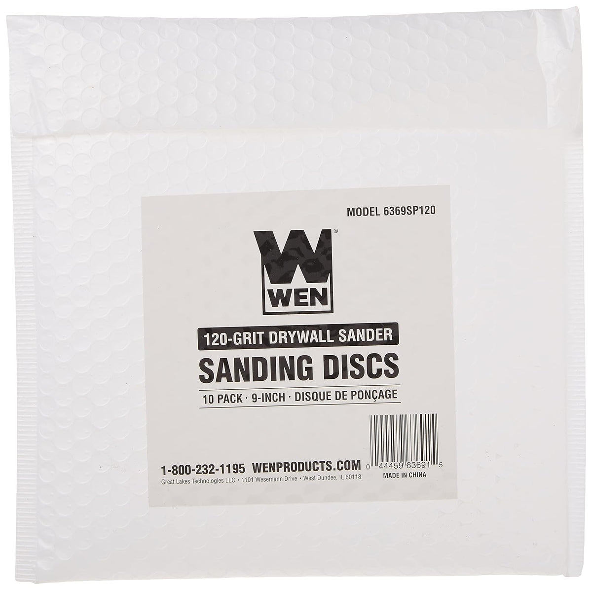 wen 6369sp120 Drywall Sander grano Hook and Loop 9-Inch Papel de lija (10 unidades)