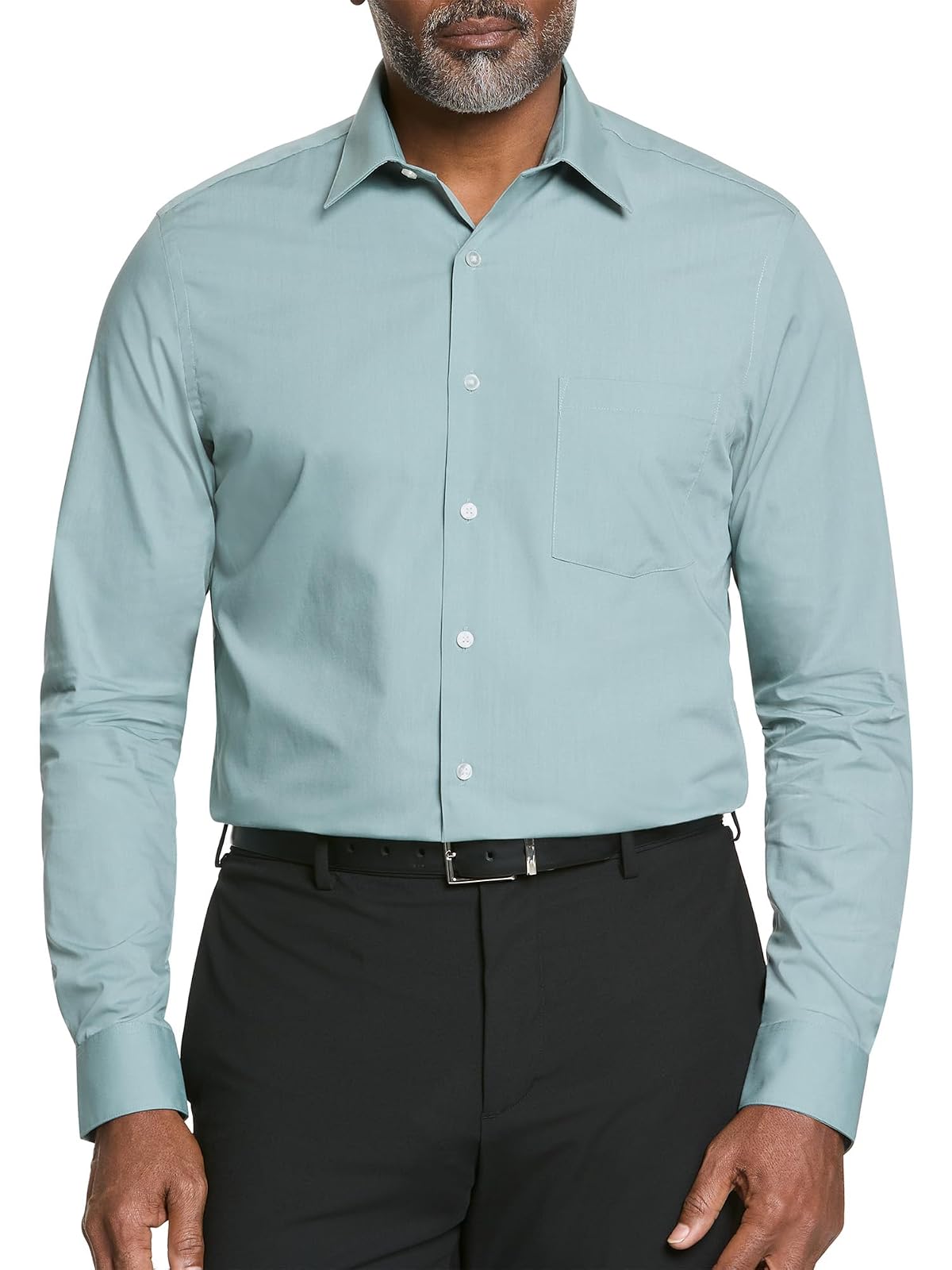 Van Heusen Camisa de Vestir Manga Larga para Hombre, Ajuste Regular - Rocío marino - 15cm Cuello 34cm-35cm Manga