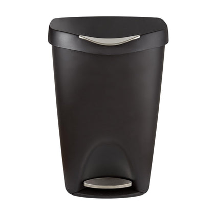 Umbra Brim Bote de Basura Moderno Grande con Tapa para Cocina y Baño, 50L, Negro