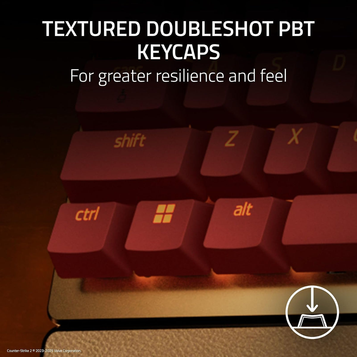Razer Huntsman V3 Pro TKL Esports Gaming Keyboard: Analog Optical Switches Snap Tap - Rapid Trigger - Adjustable Actuation - Media Keys & Dial - PBT Keycaps - Counter-Strike 2 Edition