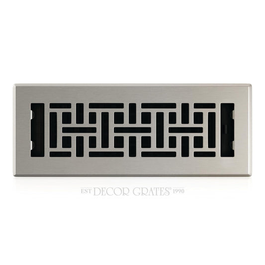 Decor Grates AJH310-NKL - Registro oriental de suelo de 3 x 10 pulgadas, níquel cepillado