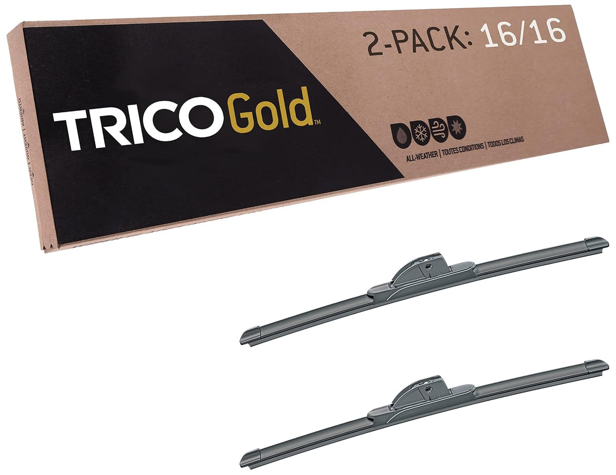 TRICO Gold Juego de 2 Plumas Limpiaparabrisas Super Premium - 16" + 16" Paquete de 2