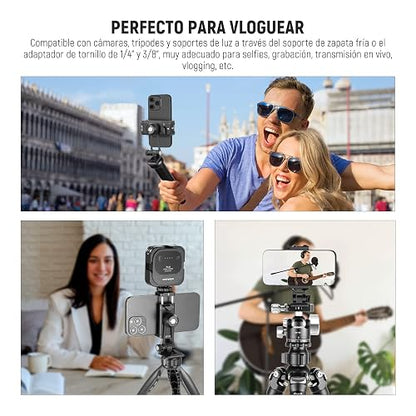 NEEWER Adaptador Trípode Metálico Movil con Base Liberación Rápida Arca, Zapata Fría, Giro 360° Inclinación 180°, Soporte Teléfono Compatible con iPhone 17 Pro MAX 16 15 Samsung Galaxy S25 Ultra S24