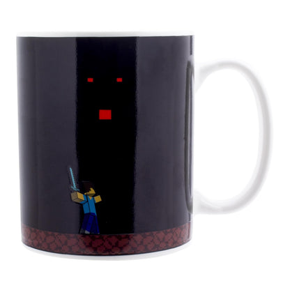 Paladone - Taza de cerámica de Nether y Steve con licencia oficial de Minecraft que cambia de color con el calor de las bebidas calientes, regalo para gamers, merchandising de la cultura pop, 300 ml