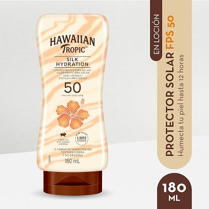 Hawaiian Tropic Silk Protector Solar 50 FPS Loción de 180ml