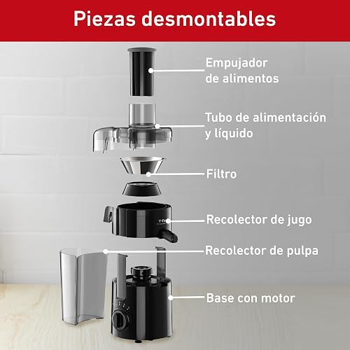T-fal Extractor de Jugo Frutelia Plus 950 ml | Jugos recién hechos, sin esfuerzo. Obtén lo mejor de las vitaminas y minerales de cada fruta. Capacidad de 950 ml ZE3708MX