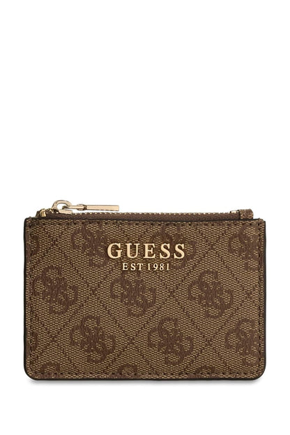 GUESS CARTERA LAUREL II SLG ZIP ARND CRD CSE CON LOGO - Talla Única - LTL