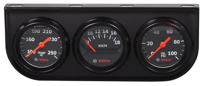 Bosch SP0F000054 Style Line Kit de triple calibre de 2 pulgadas (esfera negra, bisel negro)