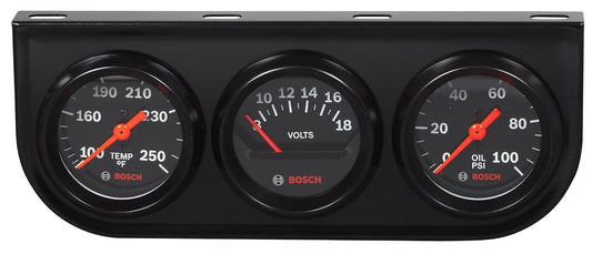 Bosch SP0F000054 Style Line Kit de triple calibre de 2 pulgadas (esfera negra, bisel negro)
