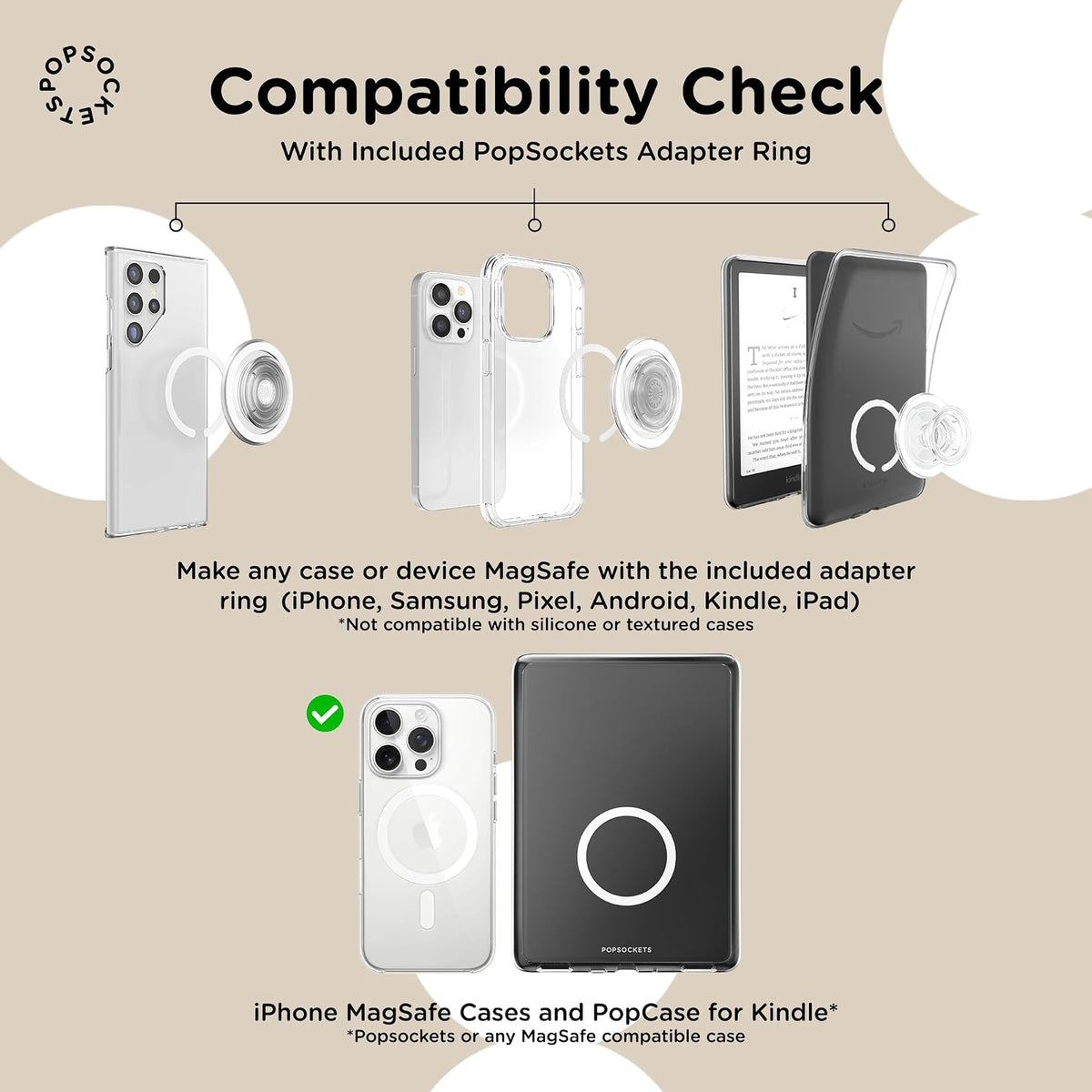 PopSockets - Empuñadura para teléfono MagSafe, Soporte magnético, Soporte para teléfono, Vidrio, Corte obsidiana esmaltado