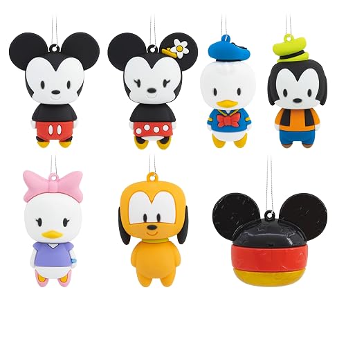 Hallmark Disney Mickey Mouse Mystery - Adornos navideños irrompibles, Juego de 2