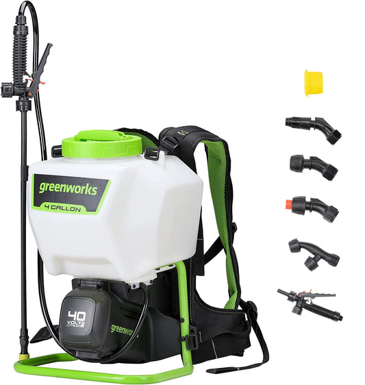 Greenworks Rociador inalámbrico de Mochila de 40 V (4 galones/5 puntas/25 pies) para desmalezar, rociar y Limpiar, Solo Herramienta