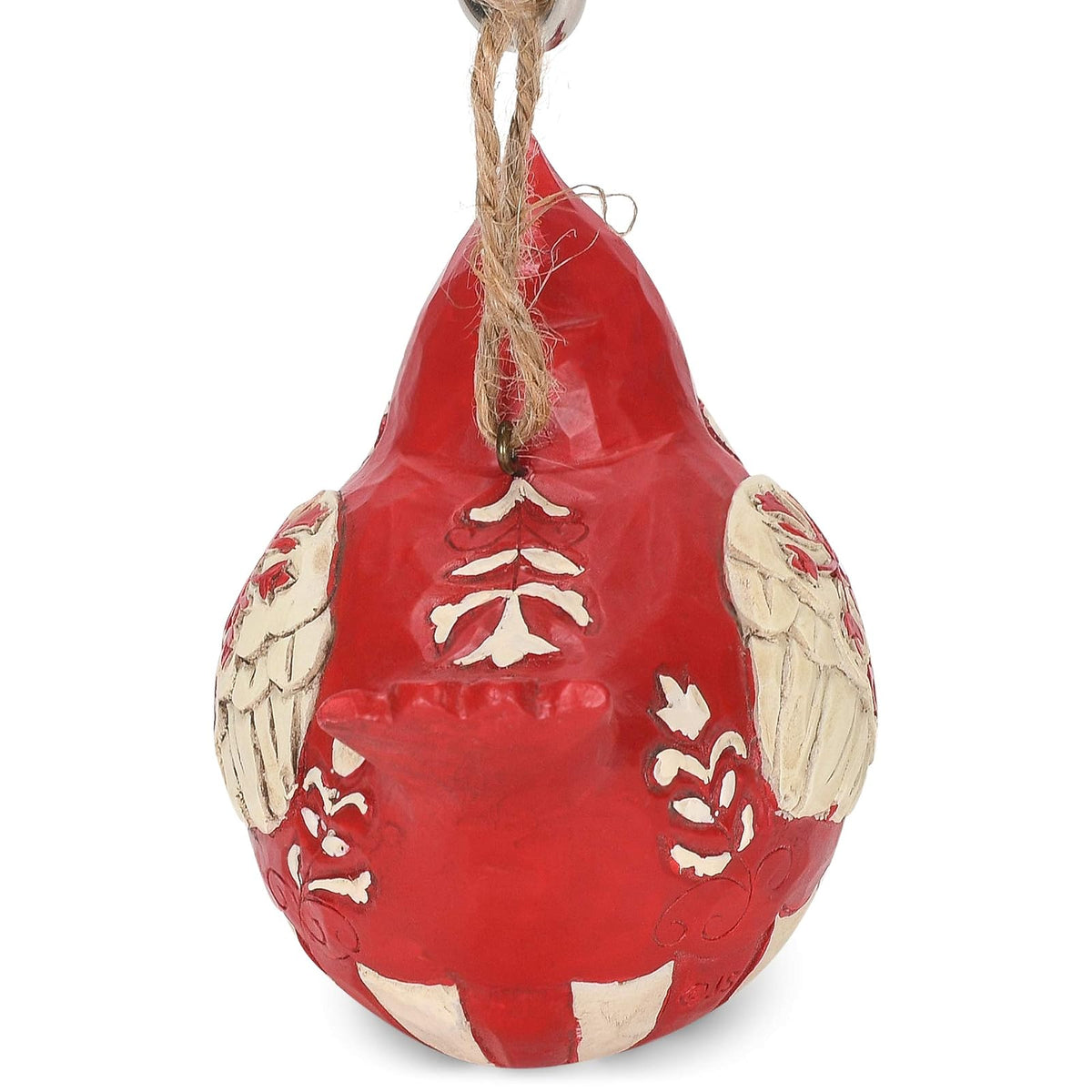 Enesco Jim Shore Heartwood Creek Nordic Noel Roly Poly Cardenal Ornamento Colgante, 8,9 cm de Alto, Blanco Sucio, Negro, Gris, Rojo