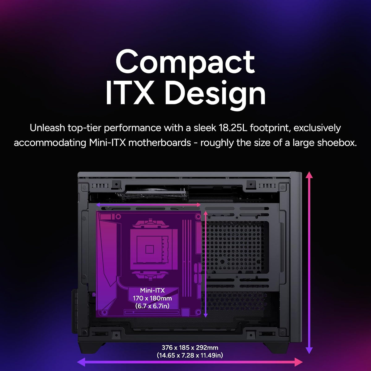 Cooler Master NR200 SFF - Caja Mini-ITX con Panel ventilado, GPU de Triple Ranura, sin Herramientas y accesibilidad de 360 Grados, sin Elevador PCI