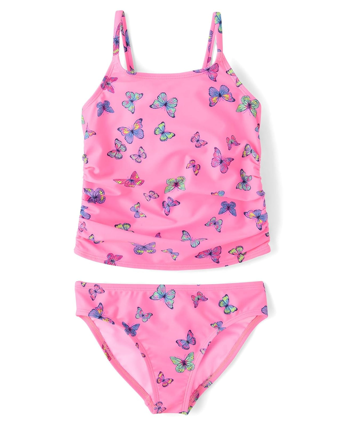 The Children's Place tankini sin mangas para niña - Neon Happy Pink - G