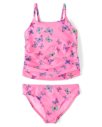 The Children's Place tankini sin mangas para niña - Neon Happy Pink - G